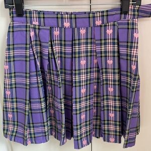 Hot Topic Lavender Plaid A-Line Skirt